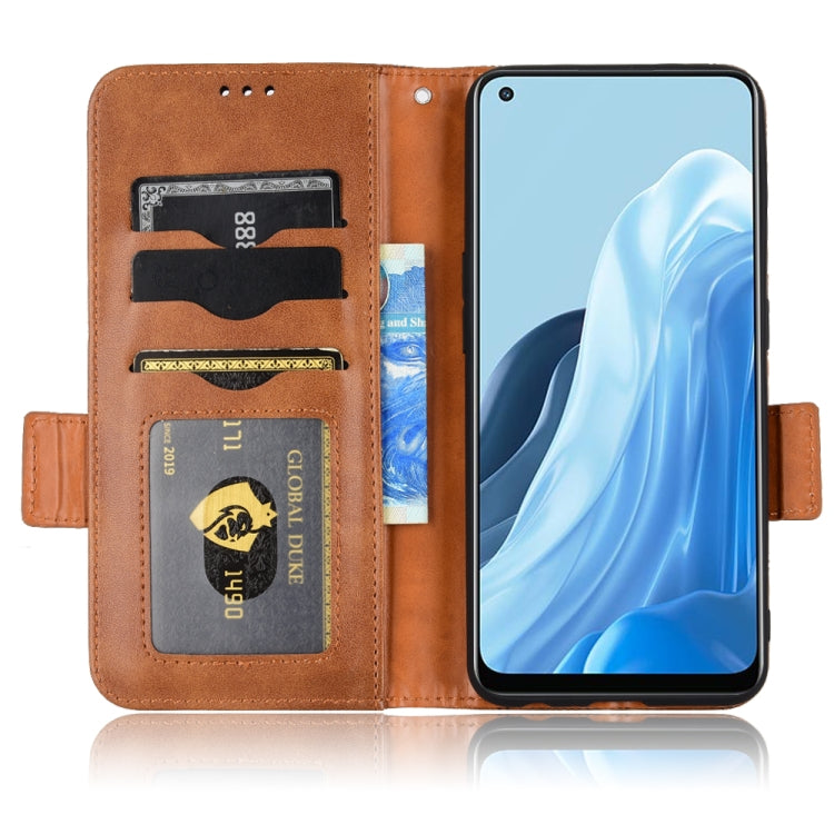 For OPPO Reno7 5G / Find X5 Lite Symmetrical Triangle Leather Phone Case