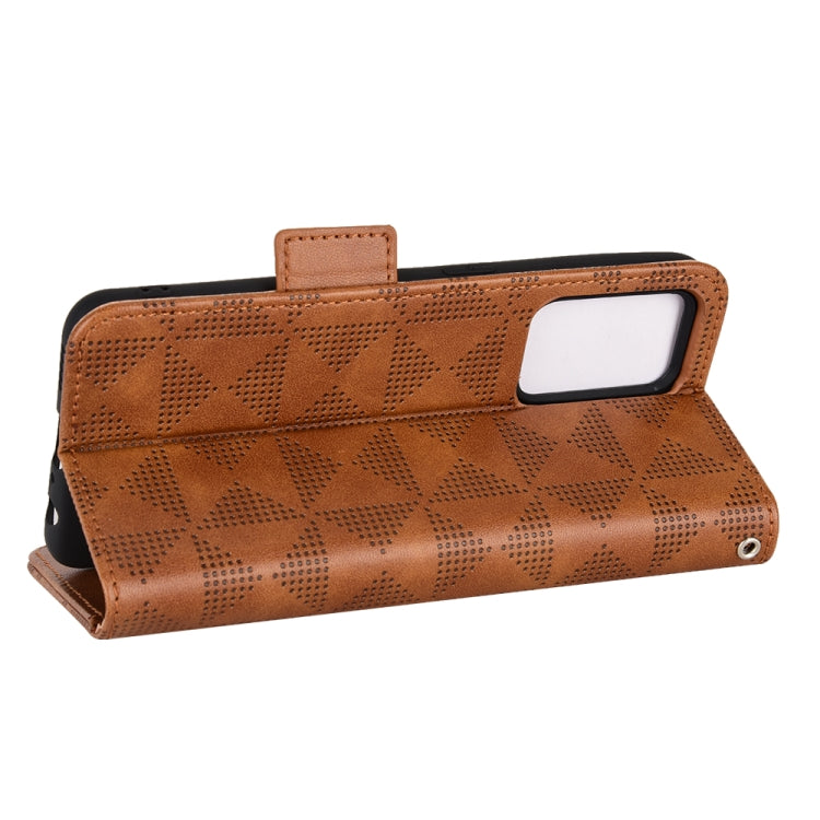 For OPPO Reno7 5G / Find X5 Lite Symmetrical Triangle Leather Phone Case