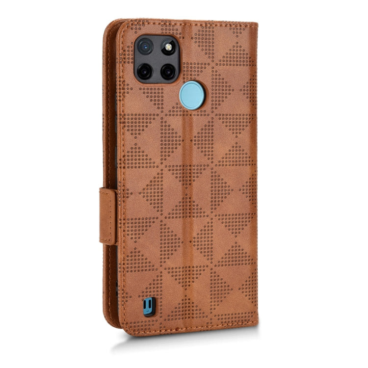 For Realme C21Y / C25Y Symmetrical Triangle Leather Phone Case