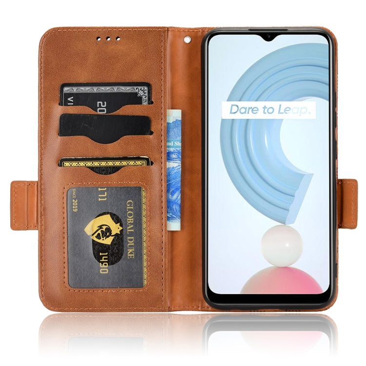 For Realme C21Y / C25Y Symmetrical Triangle Leather Phone Case