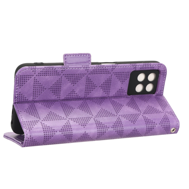 For Realme 8i Symmetrical Triangle Leather Phone Case