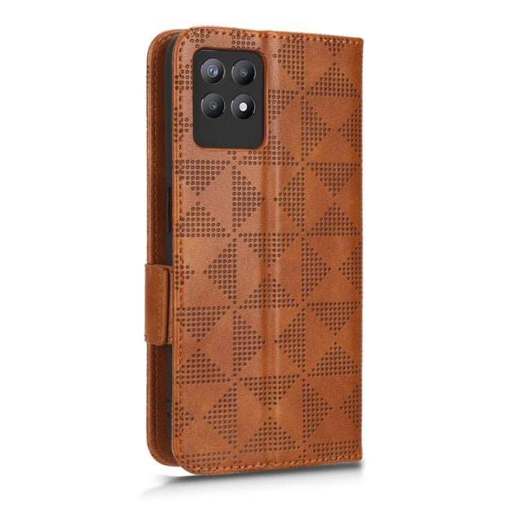 For Realme 8i Symmetrical Triangle Leather Phone Case