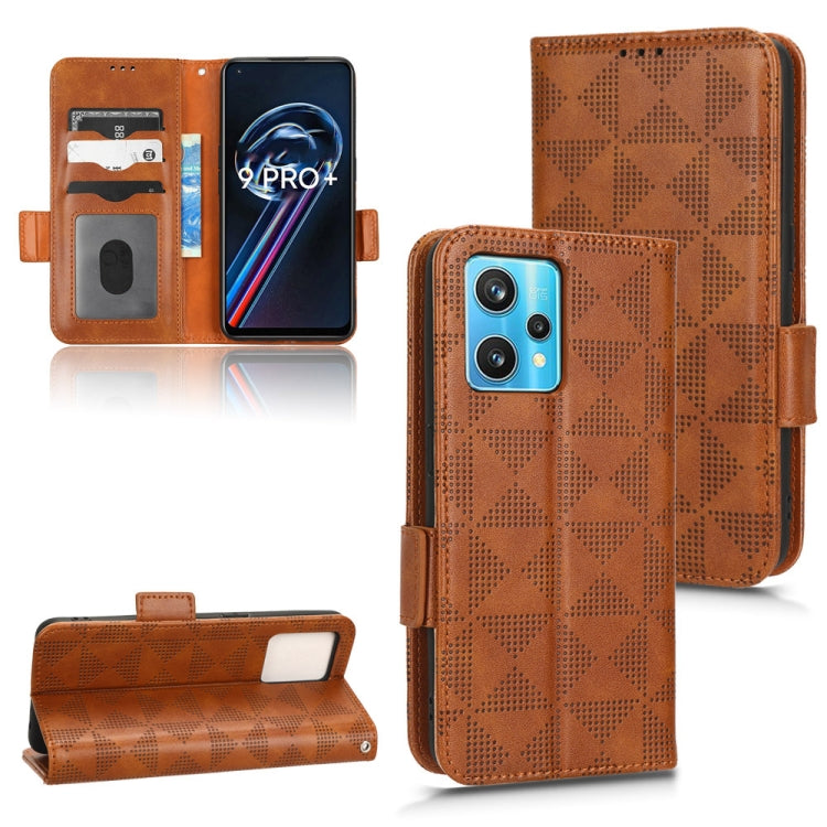 For Realme 9 Pro+ / 9 4G Symmetrical Triangle Leather Phone Case