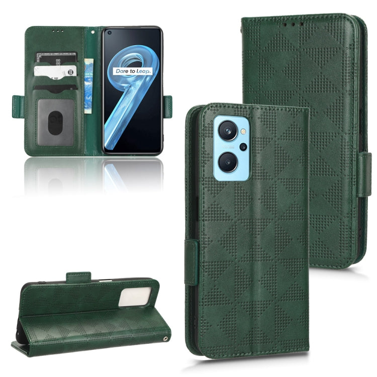 For Realme 9i / OPPO A36 / A76 / A96 4G Symmetrical Triangle Leather Phone Case