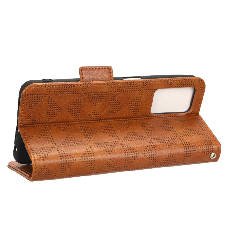 For Realme 9i / OPPO A36 / A76 / A96 4G Symmetrical Triangle Leather Phone Case