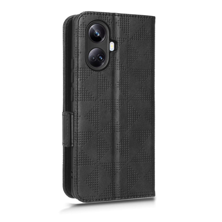 For Realme 10 Pro+ Symmetrical Triangle Leather Phone Case
