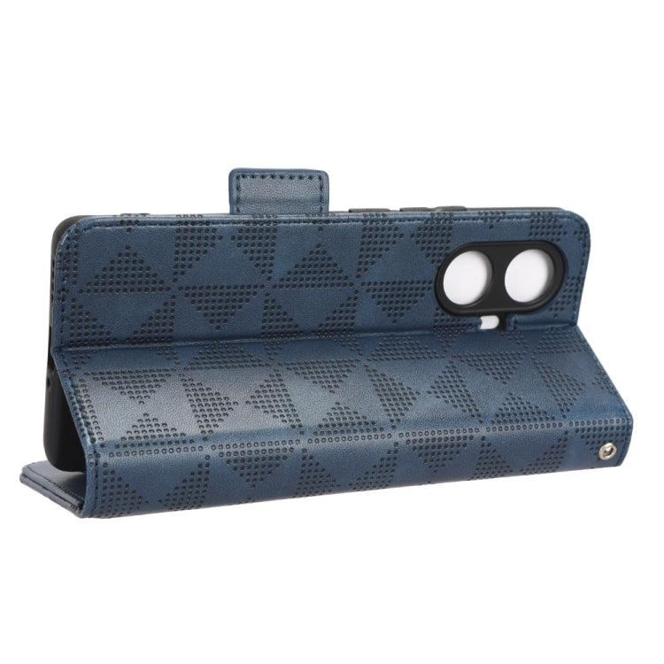 For Realme 10 Pro+ Symmetrical Triangle Leather Phone Case