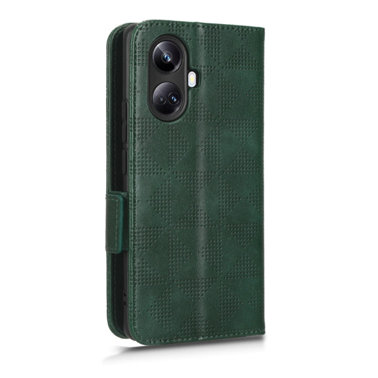 For Realme 10 Pro+ Symmetrical Triangle Leather Phone Case