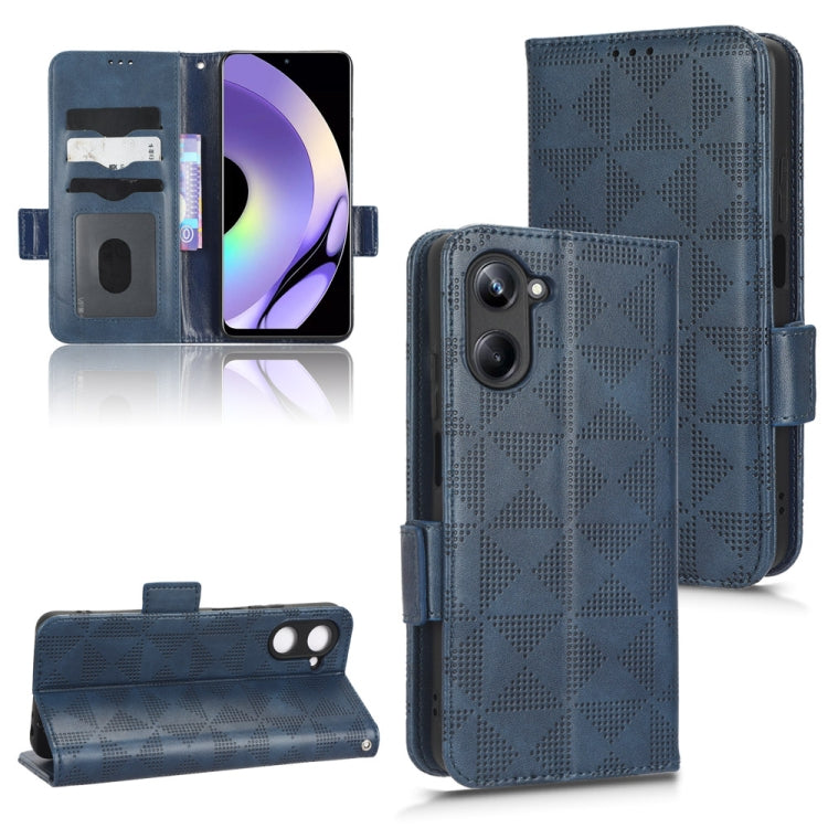 For Realme 10 Pro Symmetrical Triangle Leather Phone Case