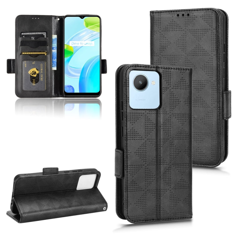 For Realme C30 4G Symmetrical Triangle Leather Phone Case