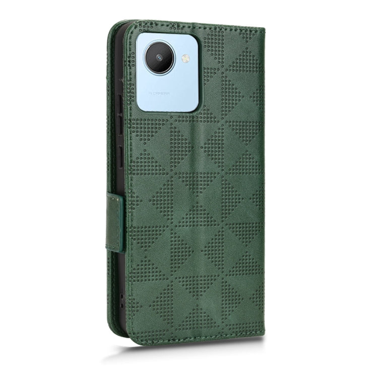 For Realme C30 4G Symmetrical Triangle Leather Phone Case