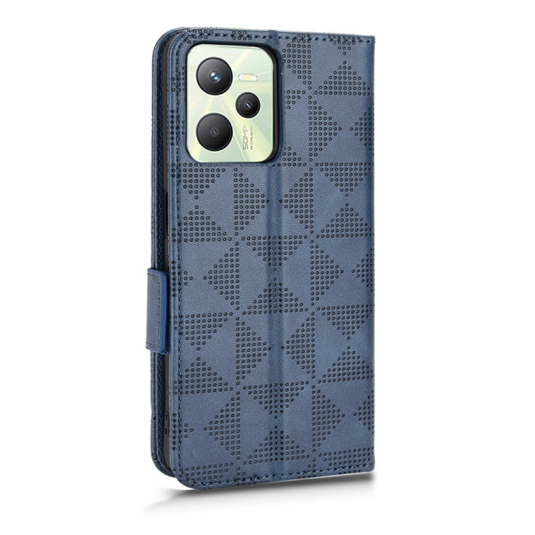 For Realme C35 Symmetrical Triangle Leather Phone Case