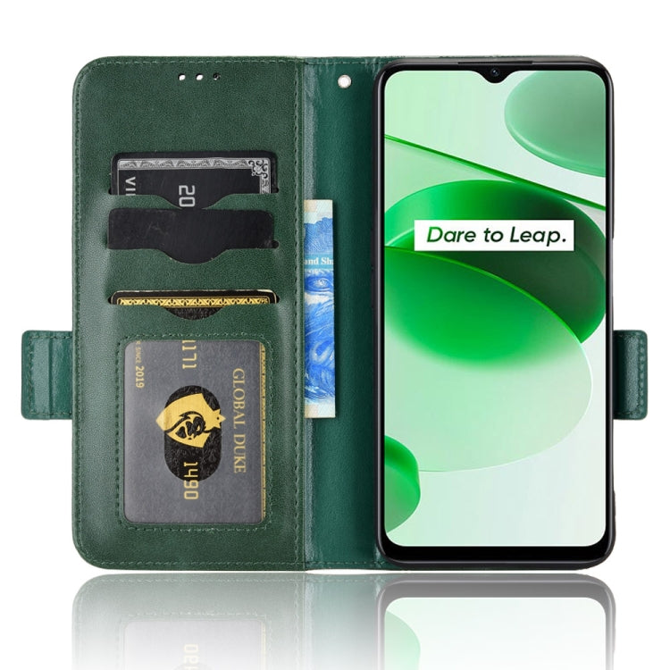 For Realme C35 Symmetrical Triangle Leather Phone Case