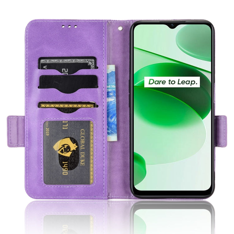 For Realme C35 Symmetrical Triangle Leather Phone Case