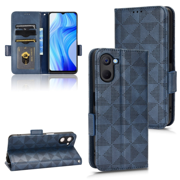 For Realme V20 Symmetrical Triangle Leather Phone Case