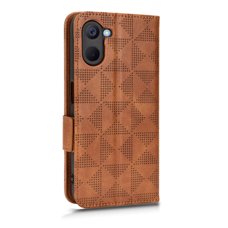 For Realme V20 Symmetrical Triangle Leather Phone Case