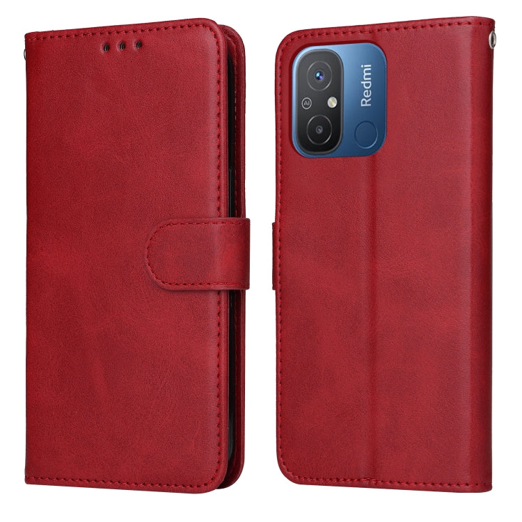 For Xiaomi Redmi 11A 4G/12C Classic Calf Texture Flip Leather Phone Case