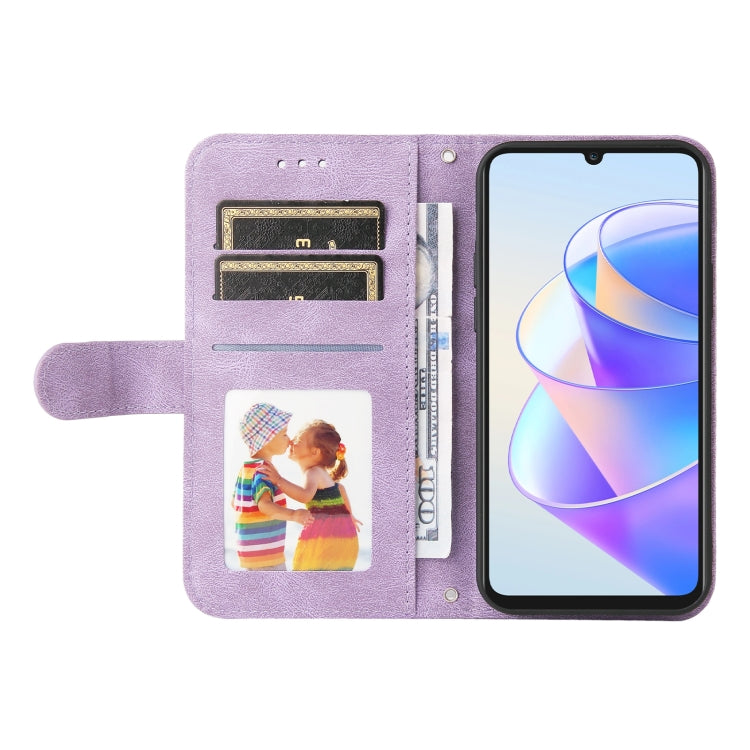 For Honor X7a Skin Feel Life Tree Metal Button Leather Phone Case