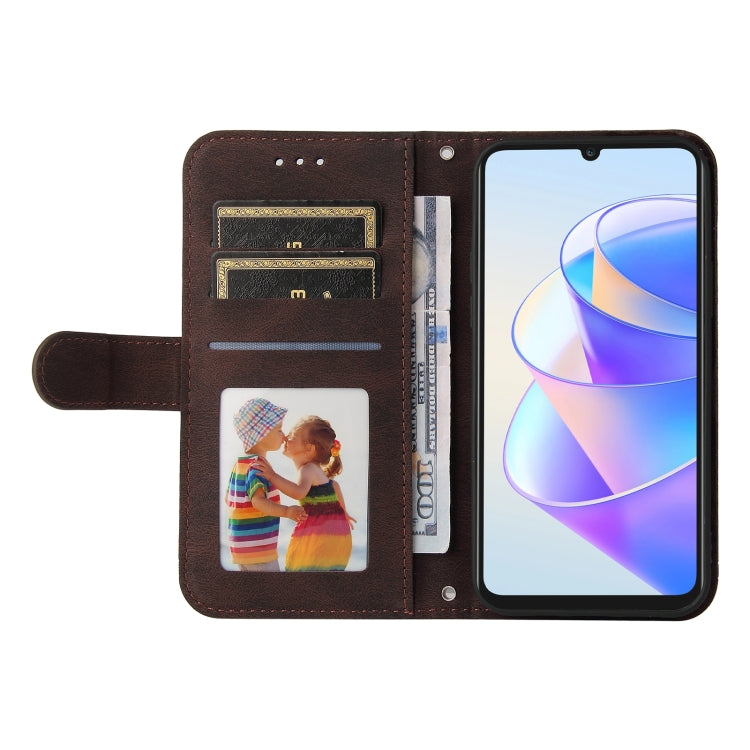 For Honor X7a Skin Feel Life Tree Metal Button Leather Phone Case