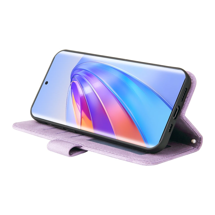 For Honor X9a/X40 5G/Magic5 Lite Skin Feel Life Tree Metal Button Leather Phone Case