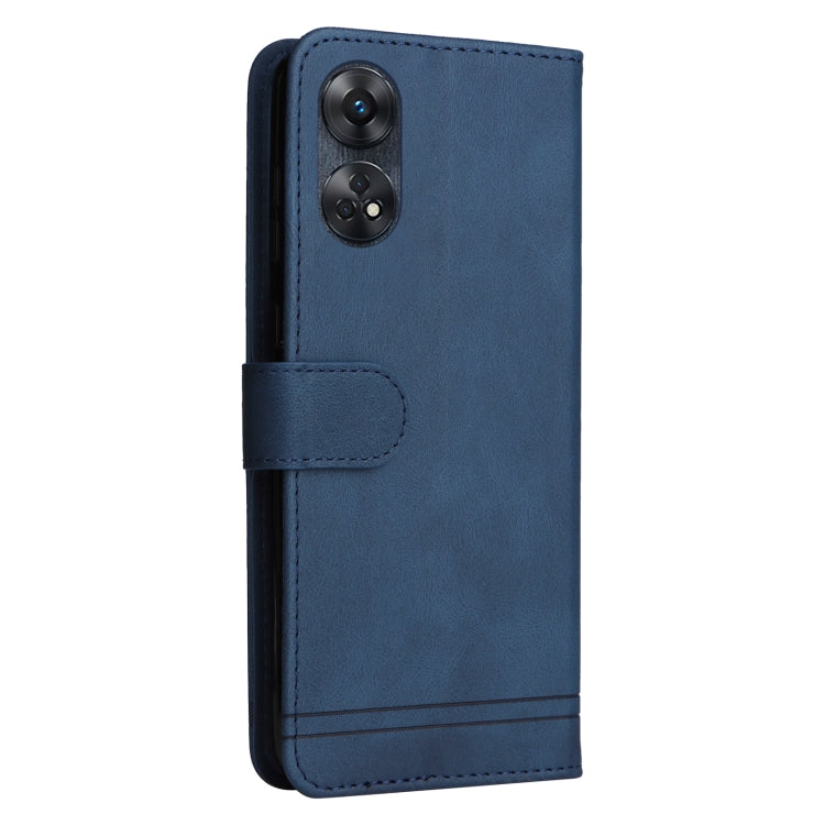 For OPPO Reno8 T 4G Skin Feel Life Tree Metal Button Leather Phone Case