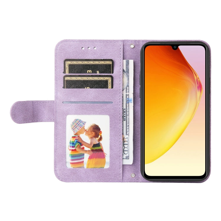 For vivo V25 5G/V25e 4G Skin Feel Life Tree Metal Button Leather Phone Case