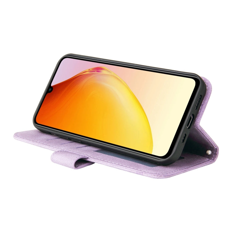 For vivo V25 5G/V25e 4G Skin Feel Life Tree Metal Button Leather Phone Case