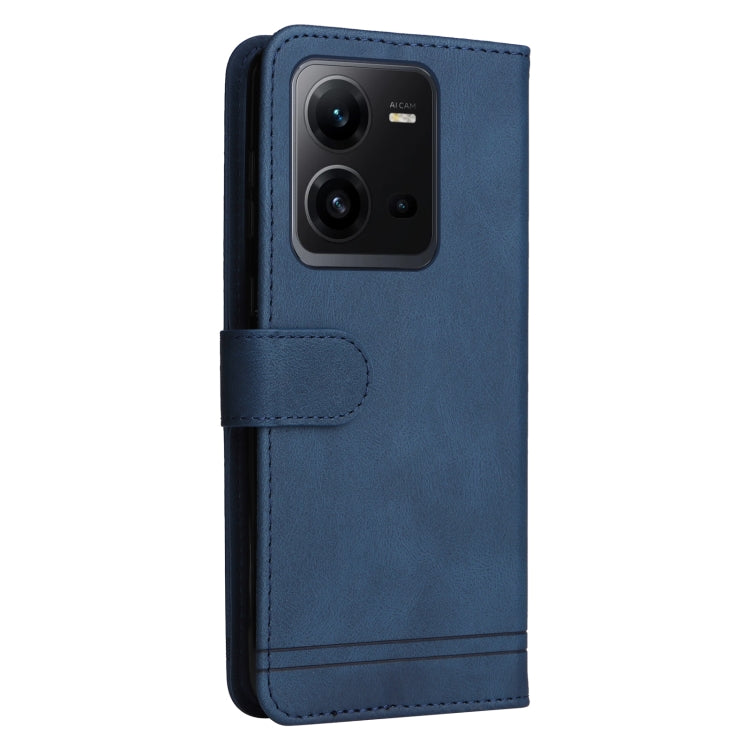 For vivo V25 5G/V25e 4G Skin Feel Life Tree Metal Button Leather Phone Case