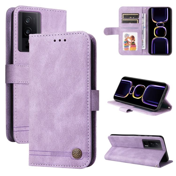 For Xiaomi Redmi K60/K60 Pro Skin Feel Life Tree Metal Button Leather Phone Case