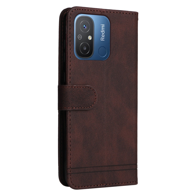 For Xiaomi Redmi 11A 4G/12C Skin Feel Life Tree Metal Button Leather Phone Case