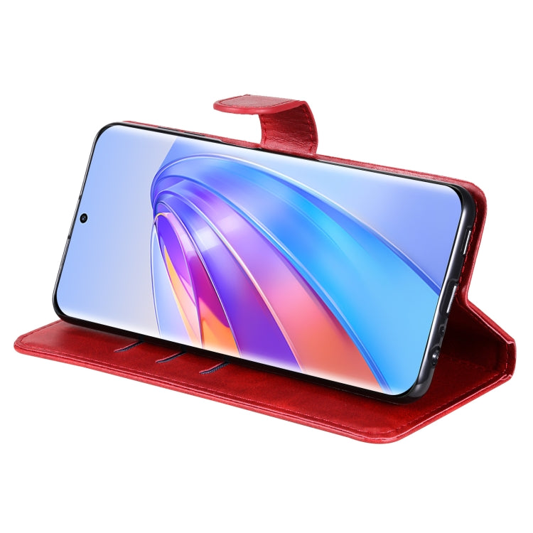 For Honor X9a/X40 5G/Magic5 Lite Calf Texture Zipper Leather Phone Case