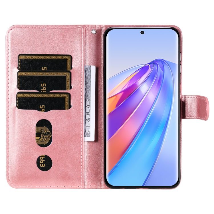 For Honor X9a/X40 5G/Magic5 Lite Calf Texture Zipper Leather Phone Case