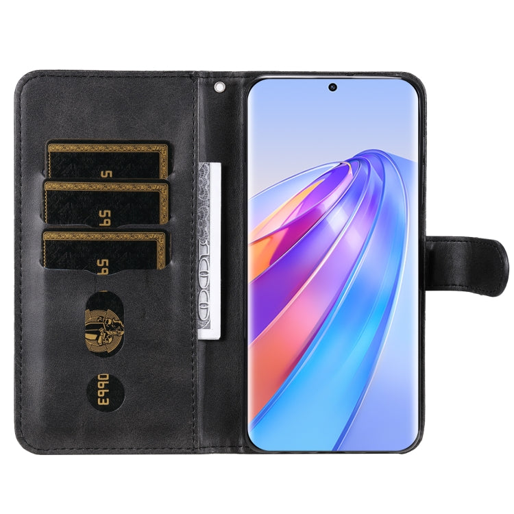 For Honor X9a/X40 5G/Magic5 Lite Calf Texture Zipper Leather Phone Case