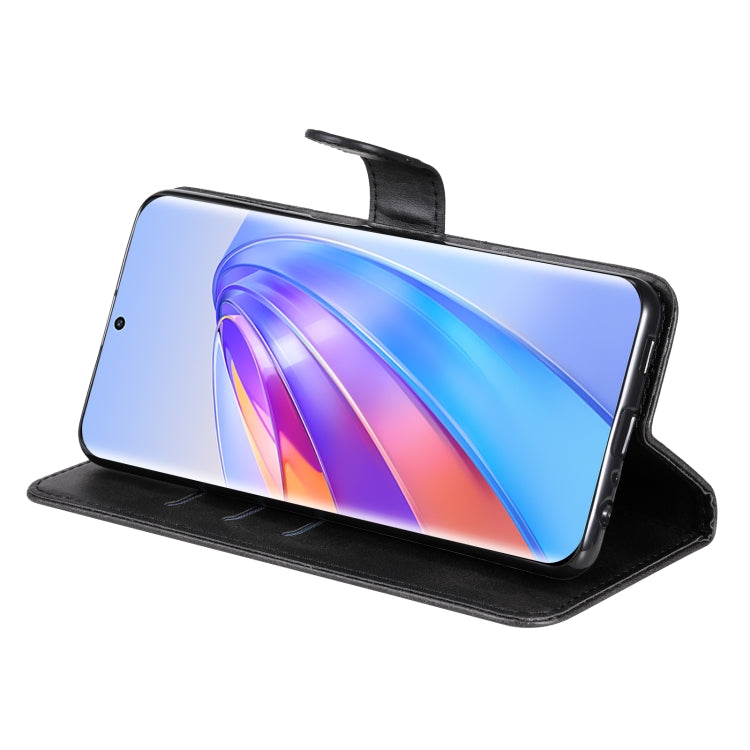 For Honor X9a/X40 5G/Magic5 Lite Calf Texture Zipper Leather Phone Case