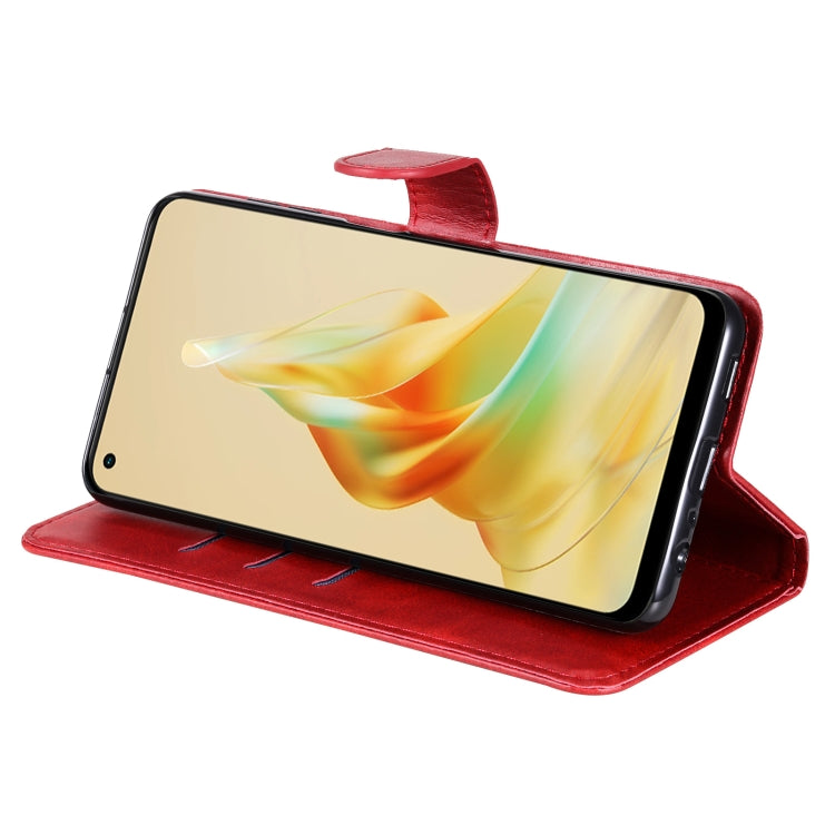 For OPPO Reno8 T 4G Calf Texture Zipper Leather Phone Case