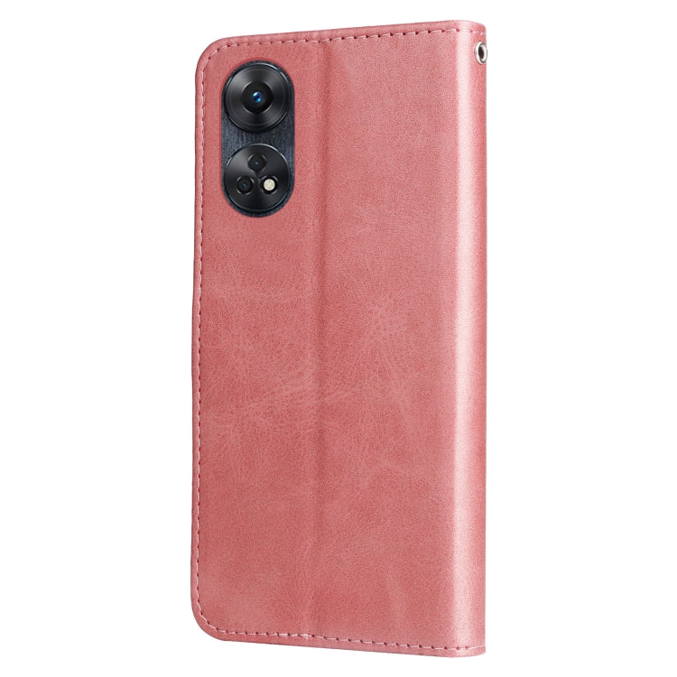 For OPPO Reno8 T 4G Calf Texture Zipper Leather Phone Case