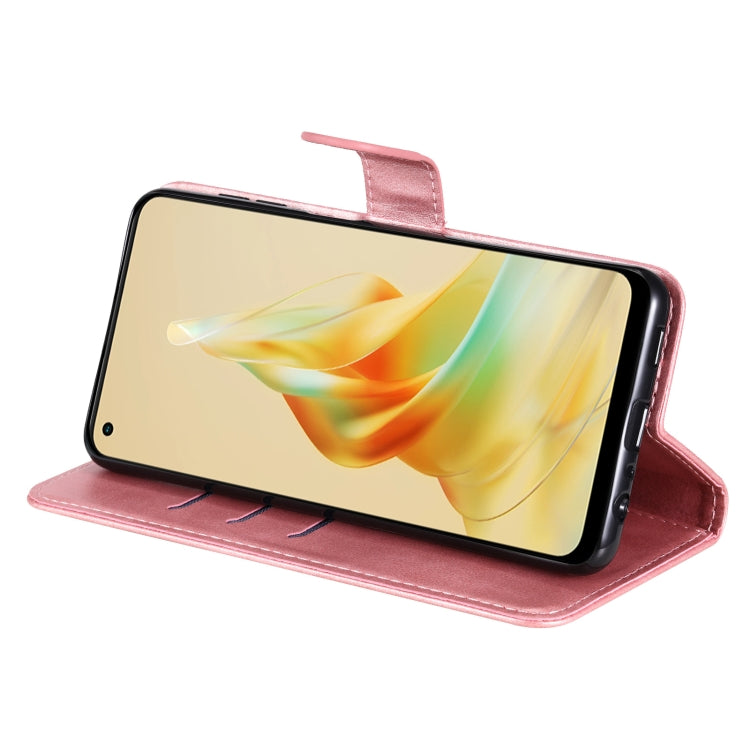 For OPPO Reno8 T 4G Calf Texture Zipper Leather Phone Case