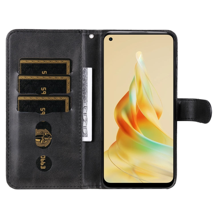 For OPPO Reno8 T 4G Calf Texture Zipper Leather Phone Case