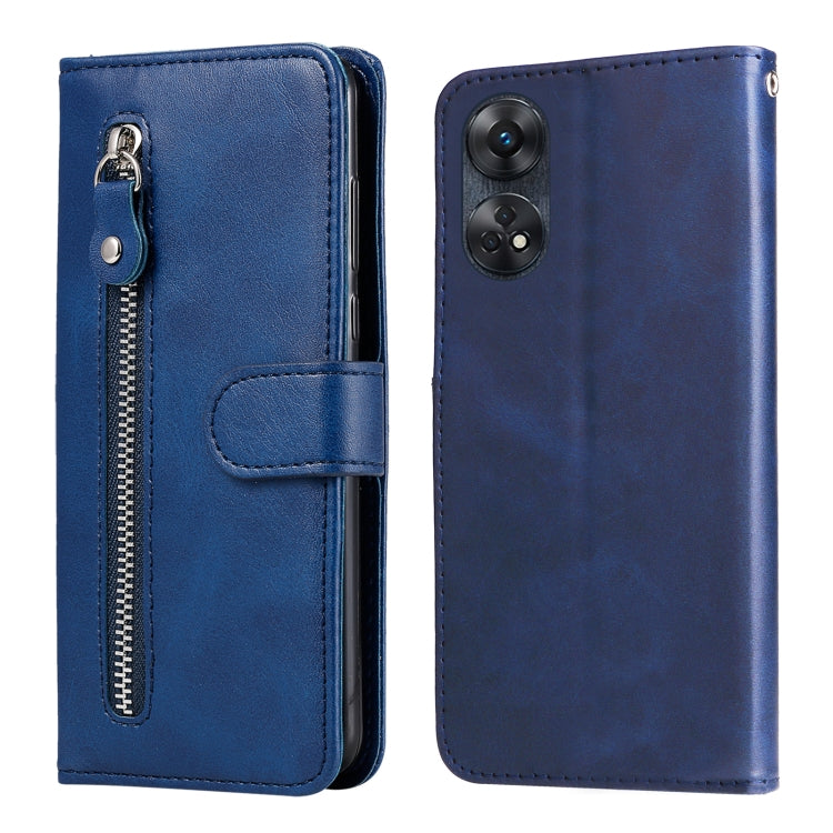 For OPPO Reno8 T 4G Calf Texture Zipper Leather Phone Case