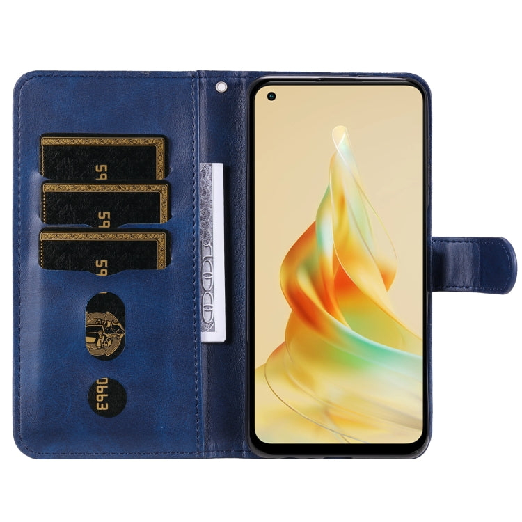 For OPPO Reno8 T 4G Calf Texture Zipper Leather Phone Case