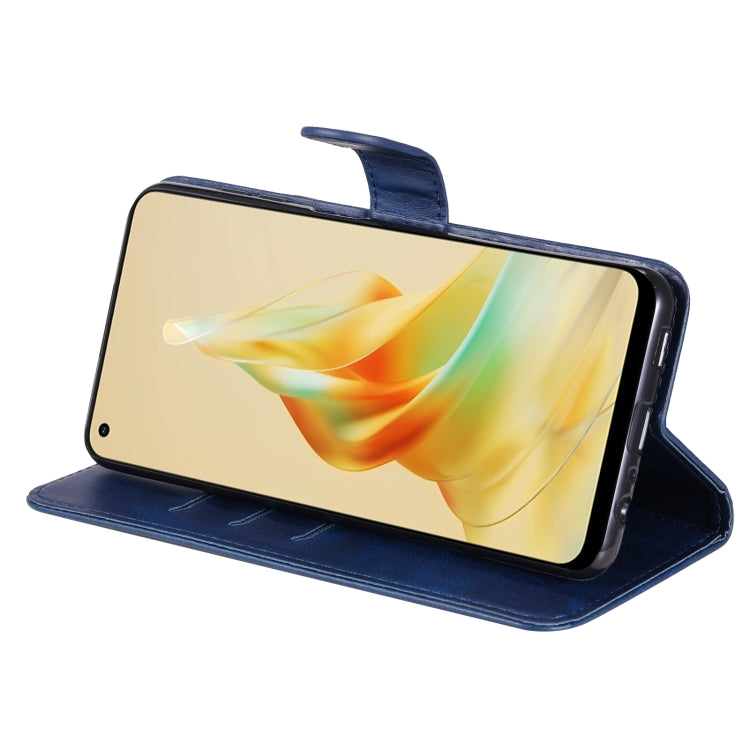 For OPPO Reno8 T 4G Calf Texture Zipper Leather Phone Case