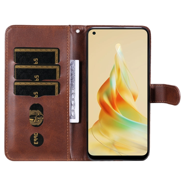 For OPPO Reno8 T 4G Calf Texture Zipper Leather Phone Case