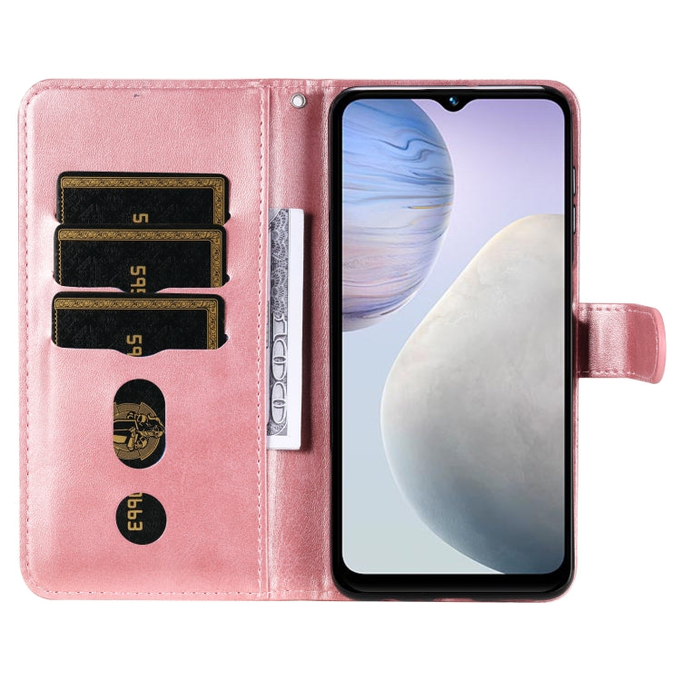 For vivo Y02 4G Calf Texture Zipper Leather Phone Case