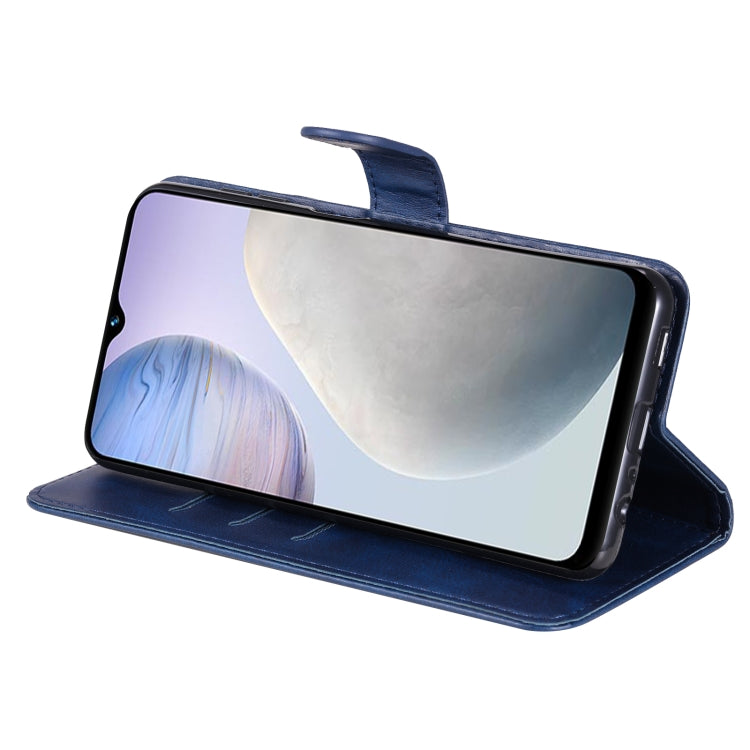 For vivo Y02 4G Calf Texture Zipper Leather Phone Case