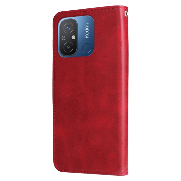 For Xiaomi Redmi 11A 4G/12C Calf Texture Zipper Leather Phone Case