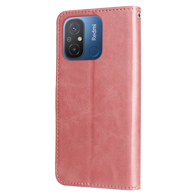 For Xiaomi Redmi 11A 4G/12C Calf Texture Zipper Leather Phone Case