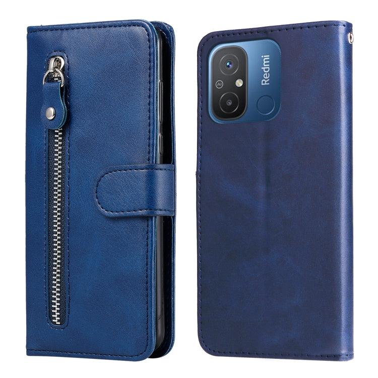 For Xiaomi Redmi 11A 4G/12C Calf Texture Zipper Leather Phone Case
