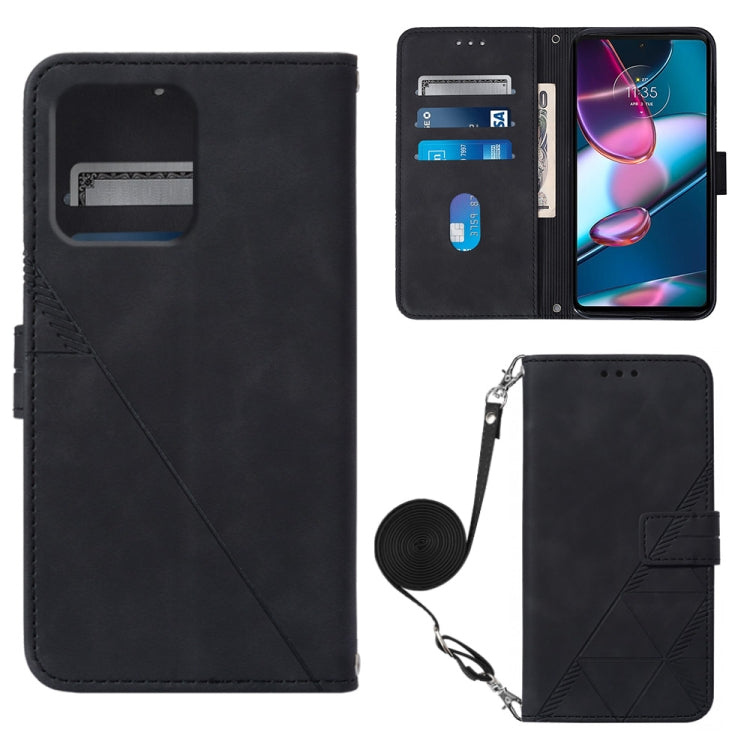 For Motorola Moto Edge+ 2023 Crossbody 3D Embossed Flip Leather Phone Case