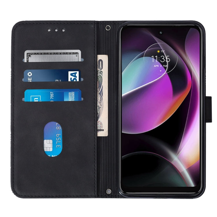 For Motorola Moto G 5G 2023 Crossbody 3D Embossed Flip Leather Phone Case