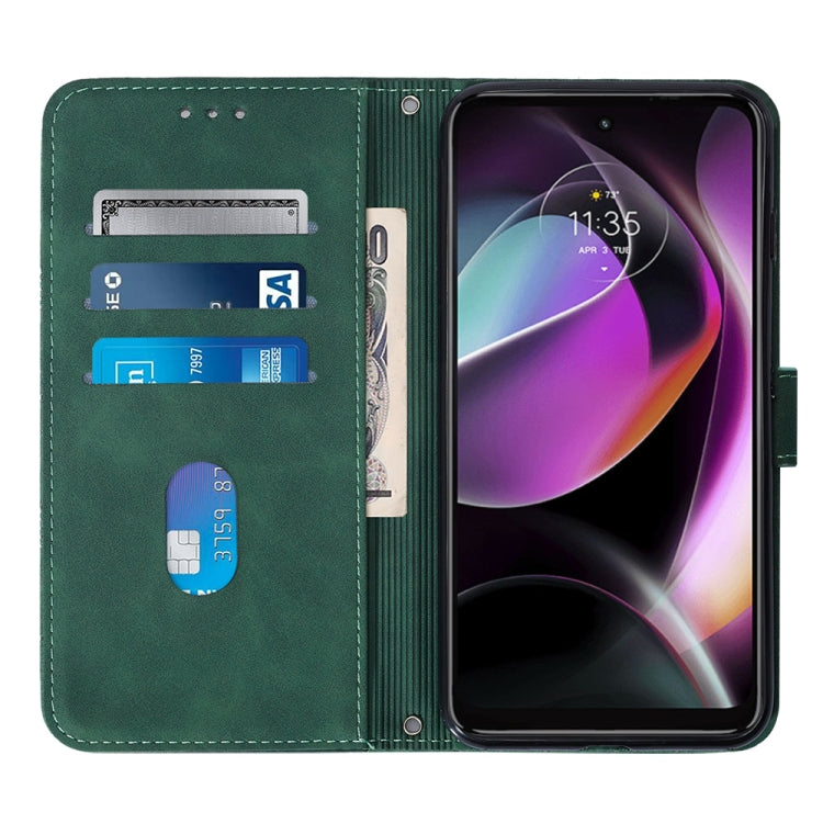 For Motorola Moto G 5G 2023 Crossbody 3D Embossed Flip Leather Phone Case